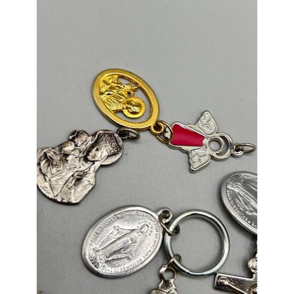 Assorted Vintage Religious Medals Crosses & Charms Lot 10 Pcs Christianity - Picture 5 of 8